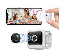 Vnmkp Caméra de sécurité améliorée 2025, caméra de surveillance sans fil, mini caméra de nounou 4K HD pour la maison (avec vision nocturne), caméra d'intérieur WiFi (vidéo uniquement) noir (blanc)