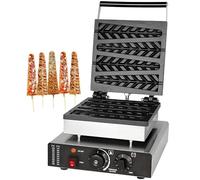 vnmudzeo Machine à Gaufres en Acier Inoxydable - Moule en Forme De Sapin 4/6 PièCes, Chauffage Double Face, pour Boulangeries, Restaurants 4Slice