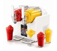 vnmudzeo Machine à Granita pour Maison - Double Réservoir 2L x 2, Refroidissement Compresseur pour Milkshake Smoothie White