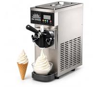 vnmudzeo Machine Commerciale à Glace Italienne - 450 W Comptoir, Une Saveur, Pré-Refroidissement pour Cafés et Snacks Silver