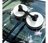 vnmudzeo Machine De Nettoyage De Panneaux Solaires PhotovoltaïQues, Moteur sans Balais, Kit De Lavage à Double TêTe Alimenté en Eau 5.5m/18ft(Dualuse)