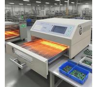 vnmudzeo Machine De Soudage par Refusion à ContrôLe Intelligent, Four De Soudage par Refusion à Chauffage Infrarouge De Type Tiroir, Four De Refusion à Circulation d'air Chaud 0-350 °C 180x235mm