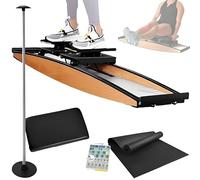 vnmudzeo Machine D'EntraîNement De Ski, avec BâTons, Appareil d'exercice De Ski De Simulation D'IntéRieur, Capacité De Charge De 150 Kg, pour Le Renforcement des Abdominaux