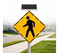 vnmudzeo Panneau de Passage piéton à LED à énergie Solaire 30IN | portée de 800 mètres, adapté aux passages piétons aux abords des écoles et aux rues résidentielles