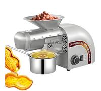 vnmudzeo Presse à Huile éLectrique 1250 W, en Acier Inoxydable 304, Extracteur Automatique à Chaud Et à Froid, pour SéSame, Noix, Amandes Et Courge Grey