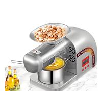 vnmudzeo Presse à Huile éLectrique, Extracteur D'Huile en Acier Inoxydable, TempéRature RéGlable De 0 à 300 °C, pour Noix De Coco, Noix Et SéSame Grey