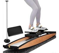 vnmudzeo Simulateur De Ski à Domicile, avec BâTons Et Tapis, Appareil D'EntraîNement De Ski Supportant Jusqu'à 150 Kg, RéSistance Ajustable