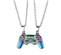 Vnnigmn Couple Collier Magnétique Pendentif Console de Jeu, Collier d'amitier Manette de Jeu, pour Meilleur Ami, Amitié Soeur Frère Bijoux (Couleur)