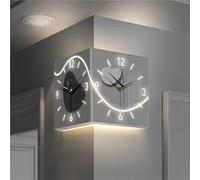 Vnook Applique Murale Horloge créative, Horloge d'angle Moderne Double Face, décoration Murale Moderne for Chambre, Salon
