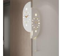 Vnook Applique Murale Horloge, Horloge d'angle Moderne Double Face, Alimentation Secteur, décoration Murale Moderne for Chambre, Salon