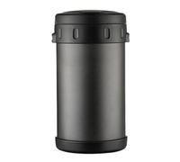 Vnook Boîte à Lunch Isotherme en Acier Inoxydable, récipient Chauffant, boîte à bento avec cuillère Pliable, Multicouche, for Bureau, école, extérieur, Service Porridge, Riz, Plats Chauds(Black,2.3L)