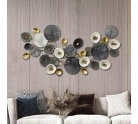 Vnook Décoration Murale 3D Grand Format, Sculpture Murale Circulaire Moderne et créative en Fer, Anneau 3D, décoration Murale for Salon, Chambre