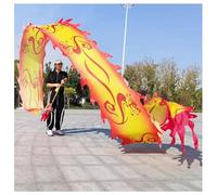 Vnook Dragon Ribbon Poi, Lance-Pierre Dragon, avec tête de Dragon 3D et Corde de balançoire, Ensemble de Dragons Danseurs de Sport for Le Parc, la Cour ou la Plage(Red,8m)