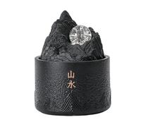 Vnook Fontaine à Eau de Table décorative, Fontaine à Eau de rocaille, avec Boule de Transport Ronde, système de Circulation, for Chambre, Salon, Bureau(Black)