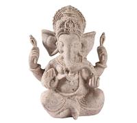 Vnook Ganesha Statue Éléphant Dieu Statues, 20 cm Chanceux Bouddha Grès Sculpture Ganesh Dieu Hindou Décoration Figurine for Temple Décor Artisanat Cadeaux, [Classe énergétique A]