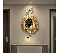 Vnook Horloge Murale Paon avec lumière LED - Horloge décorative, Lampe-Horloge Suspendue 3D for Salon ou Salle à Manger