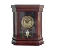 Vnook Horloge Pendule à l'ancienne, Horloge Table à Ornements rétro, Mouvement à Seconde, for Salon, cheminée, Bureau, Cuisine, Bureau, étagère, décoration intérieure(Red)