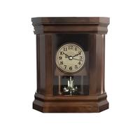 Vnook Horloge Pendule à l'ancienne, Horloge Table à Ornements rétro, Mouvement à Seconde, for Salon, cheminée, Bureau, Cuisine, Bureau, étagère, décoration intérieure(Brown)