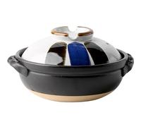 Vnook Marmite Japonaise Colorée en Céramique Donabe, Cocotte Résistante À La Chaleur avec Couvercle, Petite Marmite Ronde en Argile, Ustensiles De Cuisine Japonais, 2 L