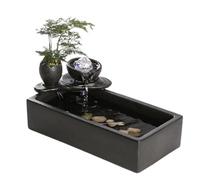 Vnook Ornements d'eau, Fontaine Cascade Table, Paysage d'eau en Circulation, avec Boule de Transport Ronde, rétro, for Bureau, Ouverture, décoration Pendaison de crémaillère