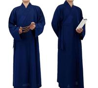 Vnook Robes Longues for Le Bouddhisme Kung Fu Costume Moine vêtements vêtements bouddhistes Traditionnels Chinois Zen Bouddhiste Kesa prêtre Soutane Robe méditation (Color : B, Size : 43)