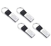 VNOX 1/2/3/4/5pcs Porte-clés Cuir Personnalisé Porte-clés Avec étiquette d'Identification de Texte,Porte-clés Gravure Gratuit-Entrez Votre Texte Personnalisé,Clés de Voiture/Accessoires de Sac