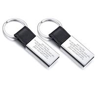 VNOX 1/2/3/4/5pcs Porte-clés Cuir Personnalisé Porte-clés Avec étiquette d'Identification de Texte,Porte-clés Gravure Gratuit-Entrez Votre Texte Personnalisé,Clés de Voiture/Accessoires de Sac
