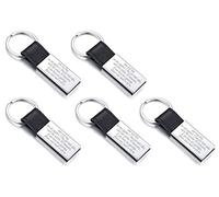 VNOX 1/2/3/4/5pcs Porte-clés Cuir Personnalisé Porte-clés Avec étiquette d'Identification de Texte,Porte-clés Gravure Gratuit-Entrez Votre Texte Personnalisé,Clés de Voiture/Accessoires de Sac