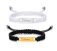 VNOX 2Pcs Bracelet Filles Enfant Bébé Gravure Tressé Réglable Coloré Bracelet de Corde de Demoiselle d'Honneur Fait Main|Bracelet Femmes avec Gravure