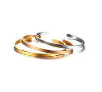 VNOX 3PCS Gravure Bracelet Personnalisé Acier Inoxydable 3/4/5/8mm Relation Amicale Couple Bracelet d'inspiration Familiale ID Message Bracelet Manchette Bijoux pour Hommes Femmes