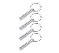 VNOX 4PCS Personnalisé Couples BFF Frères Sœurs Famille Partenaire Porte-clés 4 Côtés Nom 3D Barre Cuboïde Vertical Porte-clés Bagages/Sac Accessoires,Gravure Gratuite