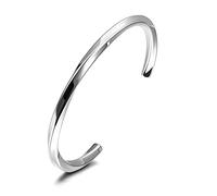 VNOX Bijouterie Viking - Bracelet Amulette Runes Nordiques pour Hommes et Femmes - Manchette Bangle Mobius pour Fans de Vikings en Acier Inoxydable - Cadeau, Diamètre 60mm & 64mm, Diameter 70MM, Acier