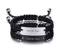 VNOX Bracelet Couple Infinity Symbole Coeur Acier Inoxydable Tissé à la main Couple Bracelet Yin Yang pour elle et son Partenaire Valentine Cadeau (FBM-6)