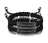 VNOX Bracelet Couple Infinity Symbole Coeur Acier Inoxydable Tissé à la main Couple Bracelet Yin Yang pour elle et son Partenaire Valentine Cadeau (FBM-5)