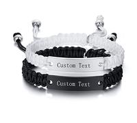 VNOX Bracelet Couple Infinity Symbole Coeur Acier Inoxydable Tissé à la main Couple Bracelet Yin Yang pour elle et son Partenaire Valentine Cadeau (FBM-1)