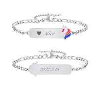 VNOX Bracelet Enfant Securite Gourmette Personnalisable: Bracelet Identification Enfant Gravure de Prenom Personnalisés Bracelet Bébé Cadeau Bapteme Fille Garcon(S-Licorne)