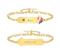 VNOX Bracelet Enfant Securite Gourmette Personnalisable: Bracelet Identification Enfant Gravure de Prenom Personnalisés Bracelet Bébé Cadeau Bapteme Fille Garcon(Licorne)