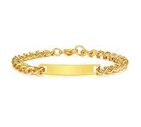 VNOX Bracelet personnalisable avec texte gravé, accessoire symbolique pour duo amoureux ou parenté, 22,5 cm, acier solide