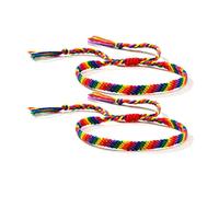 VNOX Bracelets de Couple Gay et Lesbien LGBT Pride Bracelets en Macramé Tressé Bracelet Unisexe en Vrac Rainbow Pride Parade Accessoire Bracelet Bijoux de Fierté Faits à la Main pour Hommes Femmes