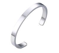 VNOX Gravure Bracelet Personnalisé Acier Inoxydable 3/4/5/8mm Relation Amicale Couple Bracelet d'inspiration Familiale ID Message Bracelet Manchette Bijoux pour Hommes Femmes