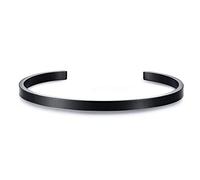 VNOX Gravure Bracelet Personnalisé Acier Inoxydable 3/4/5/8mm Relation Amicale Couple Bracelet d'inspiration Familiale ID Message Bracelet Manchette Bijoux pour Hommes Femmes