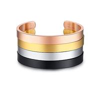 VNOX Gravure Bracelet Personnalisé Acier Inoxydable 3/4/5/8mm Relation Amicale Couple Bracelet d'inspiration Familiale ID Message Bracelet Manchette Bijoux pour Hommes Femmes