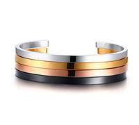 VNOX Gravure Bracelet Personnalisé Acier Inoxydable 3/4/5/8mm Relation Amicale Couple Bracelet d'inspiration Familiale ID Message Bracelet Manchette Bijoux pour Hommes Femmes