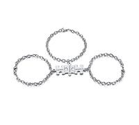 VNOX Lot de 2/3/4/5/6/7/8 bracelets à maillons personnalisés pour meilleure amie, meilleure amie, famille, amour, amitié, 20 cm, acier inoxydable, sans pierre précieuse, 8.2 inch, Nickel, Sans pierre