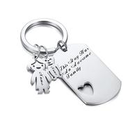 VNOX Porte-clés personnalisé avec 3 noms de famille filles et garçons porte-clés gravé cadeau pour maman papa frères sœurs fête des pères fête des mères anniversaire.