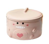 VNsdSD Bol de nouilles instantanées en céramique, bol avec couvercle et poignée for, céréales, à soupe, tasse rose