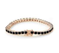 VNsdSD Bracelets en or pour femmes de tennis diamant noir Coupe ronde D Couleur VVS1 Clarté argent 925(Yellow,8.5 in 5mm)