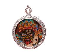 VNsdSD Collier pendentif Bouddha Thangka bouddhiste, long collier de prière, chaîne en corde tressée faite à la main