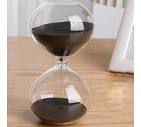 VNsdSD Minuterie de 45/60 minutes, sablier portable, grand format, coloré, verre transparent et lisse(Black,60 minutes(14.5 * 7.5cm))