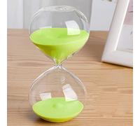 VNsdSD Minuterie de 45/60 minutes, sablier portable, grand format, coloré, verre transparent et lisse(Fluorescent Green,60 minutes(14.5 * 7.5cm))